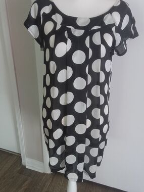 Hot & Delicious Black and White Polka Dot Mini Dress